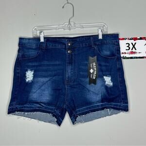 3X Crazy Train Women's Denim Dark Wash Cutoff Shorts - NEW
